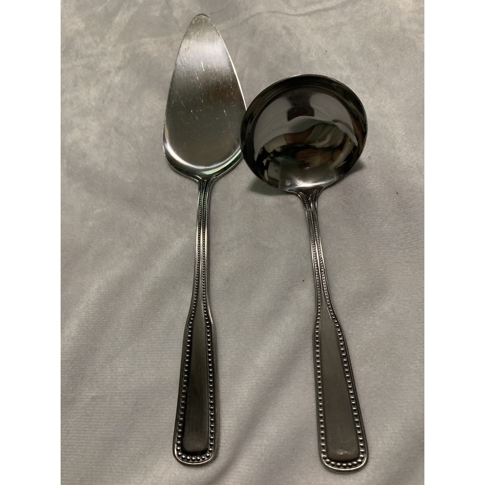 2 Pieces Harbourtown Beaded Handle Stainless Pie Server Ladle Japan